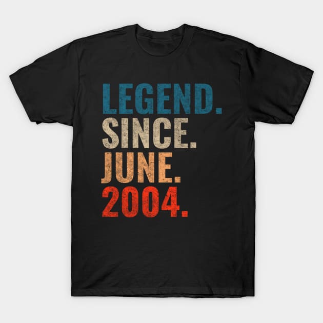 Legend since June 2004 Retro 2004 birthday shirt T-Shirt by TeeLogic